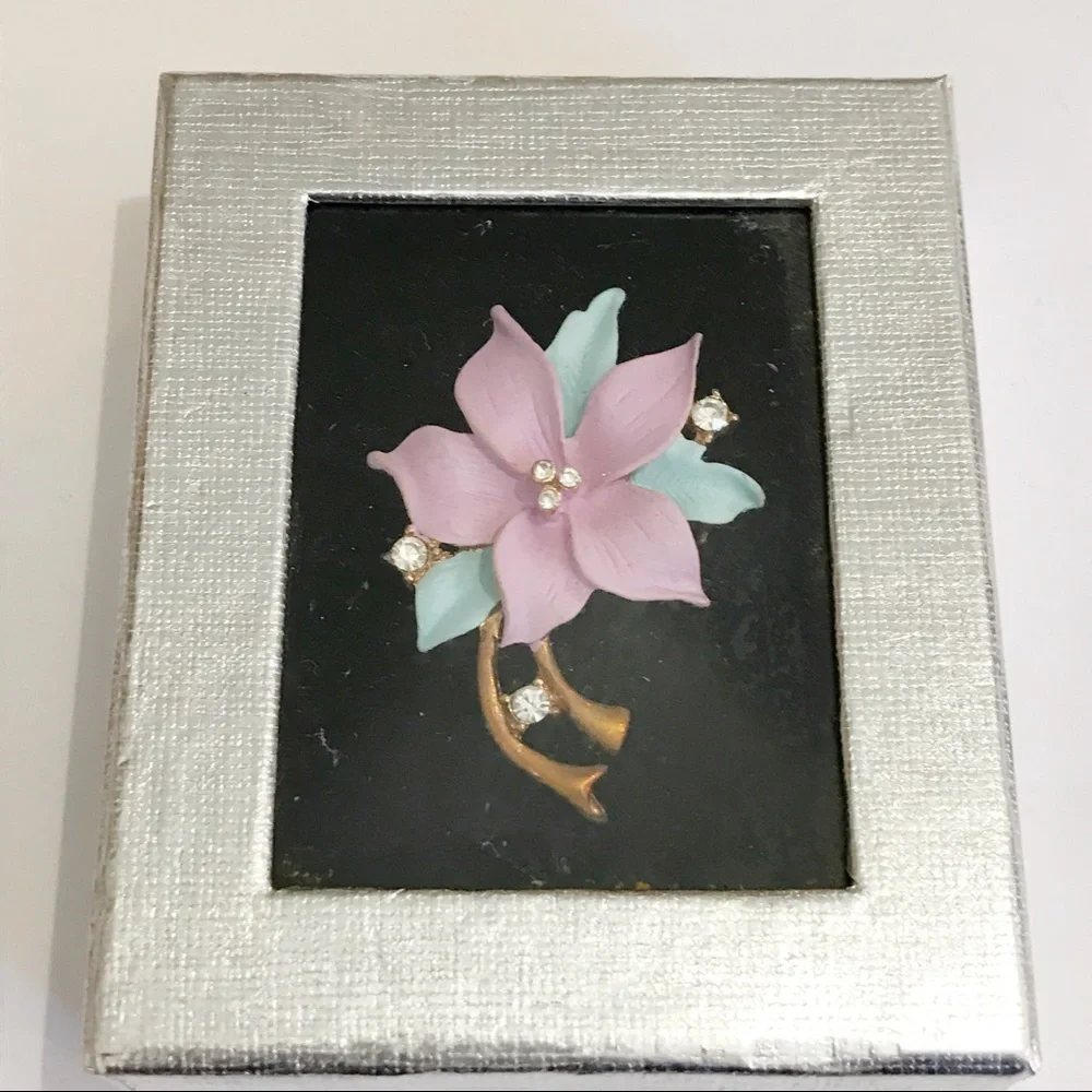Porcelain Floral Brooch Pink Wildflower